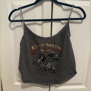 NWT Goodie Two Sleeves Steve Miller Band Cropped Tank Medium